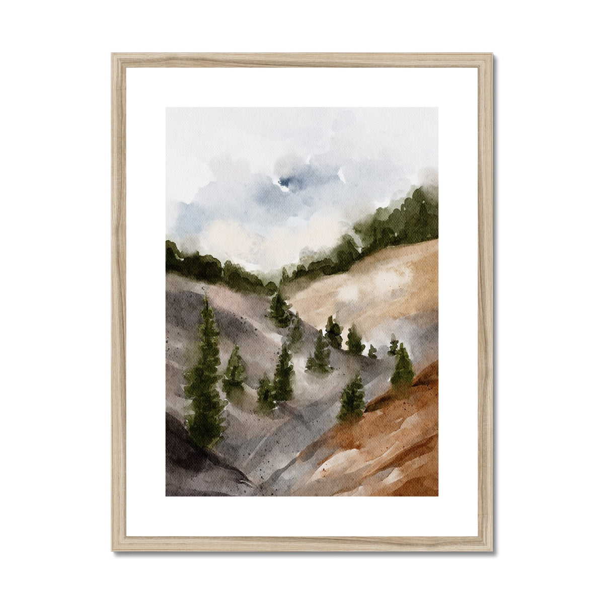 Misty Foothills | Framed & Matted Print