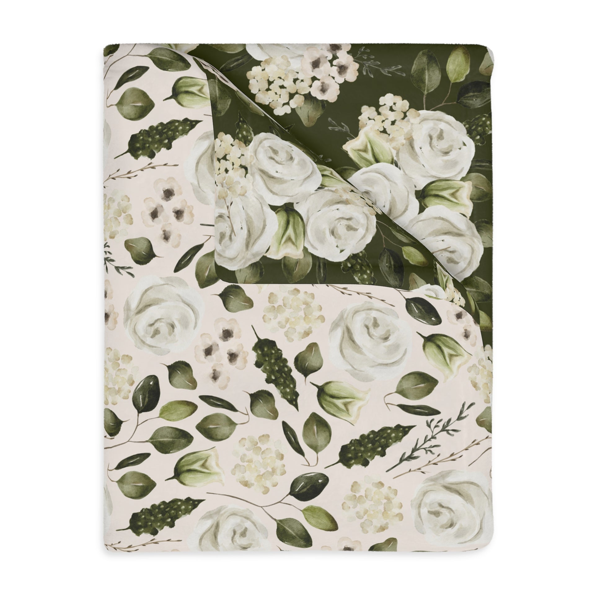 Woodland Fog Floral | Reversible Throw Blanket