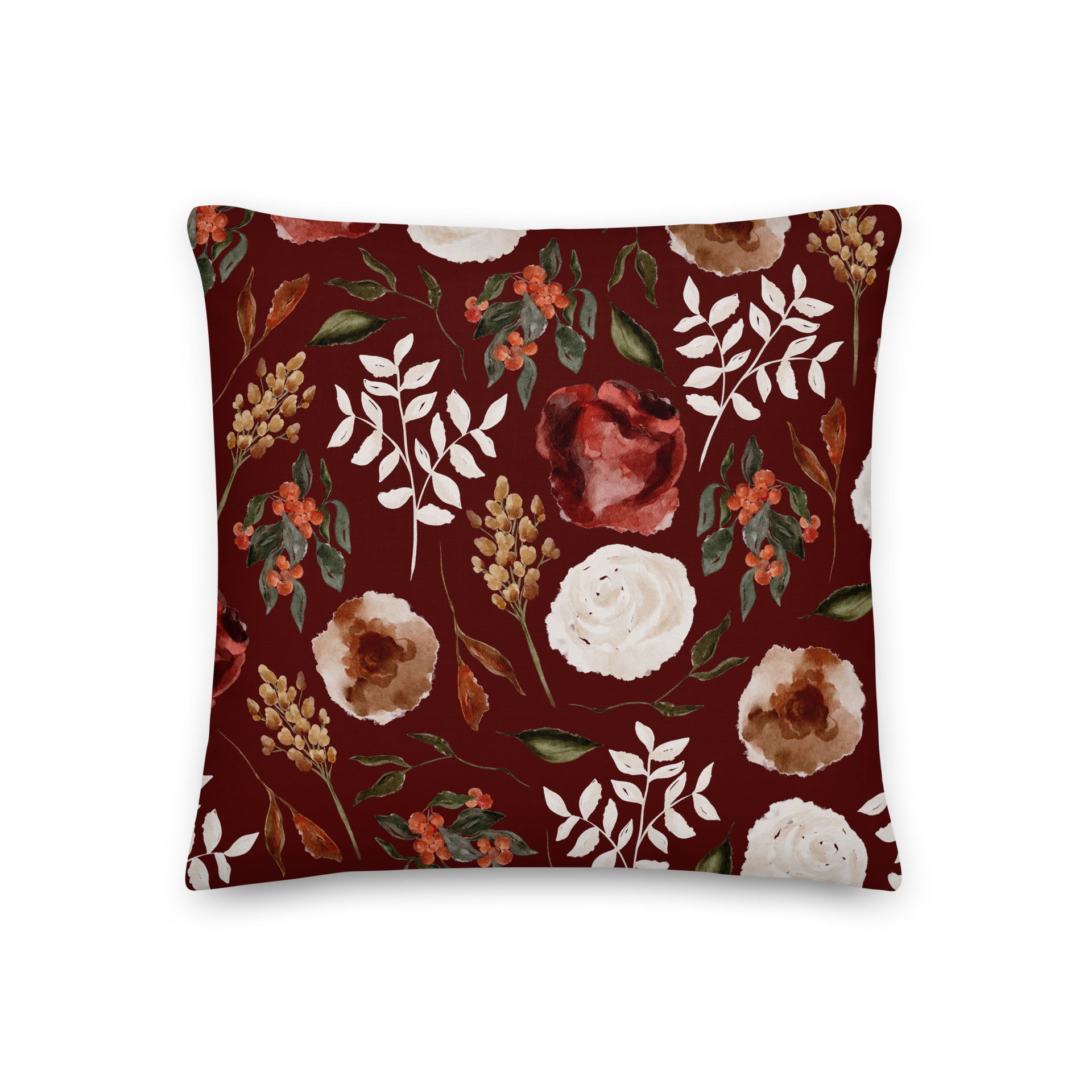 Maple Mosaic Floral | Reversible Throw Pillow