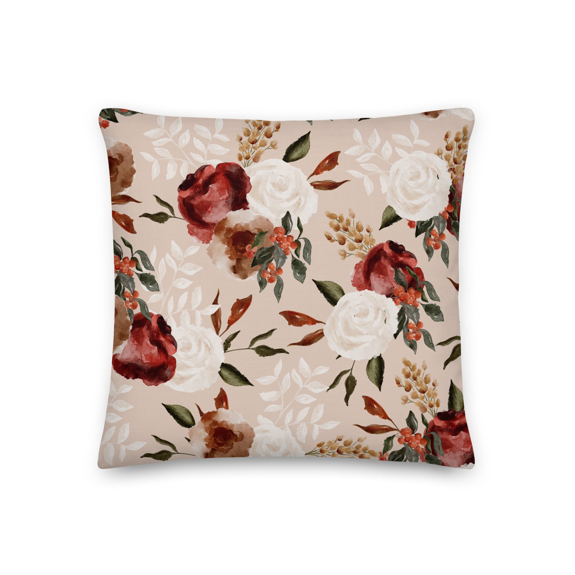 Maple Mosaic Floral | Reversible Throw Pillow