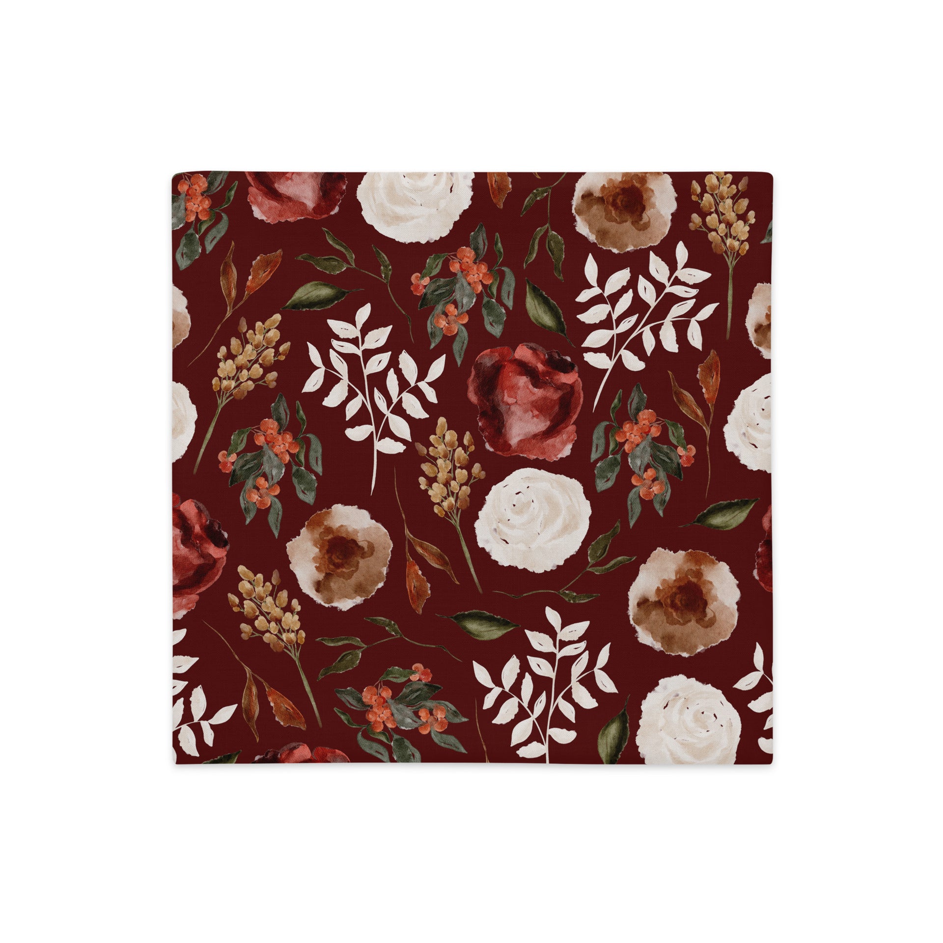 Maple Mosaic Floral | Reversible Throw Pillow Cover