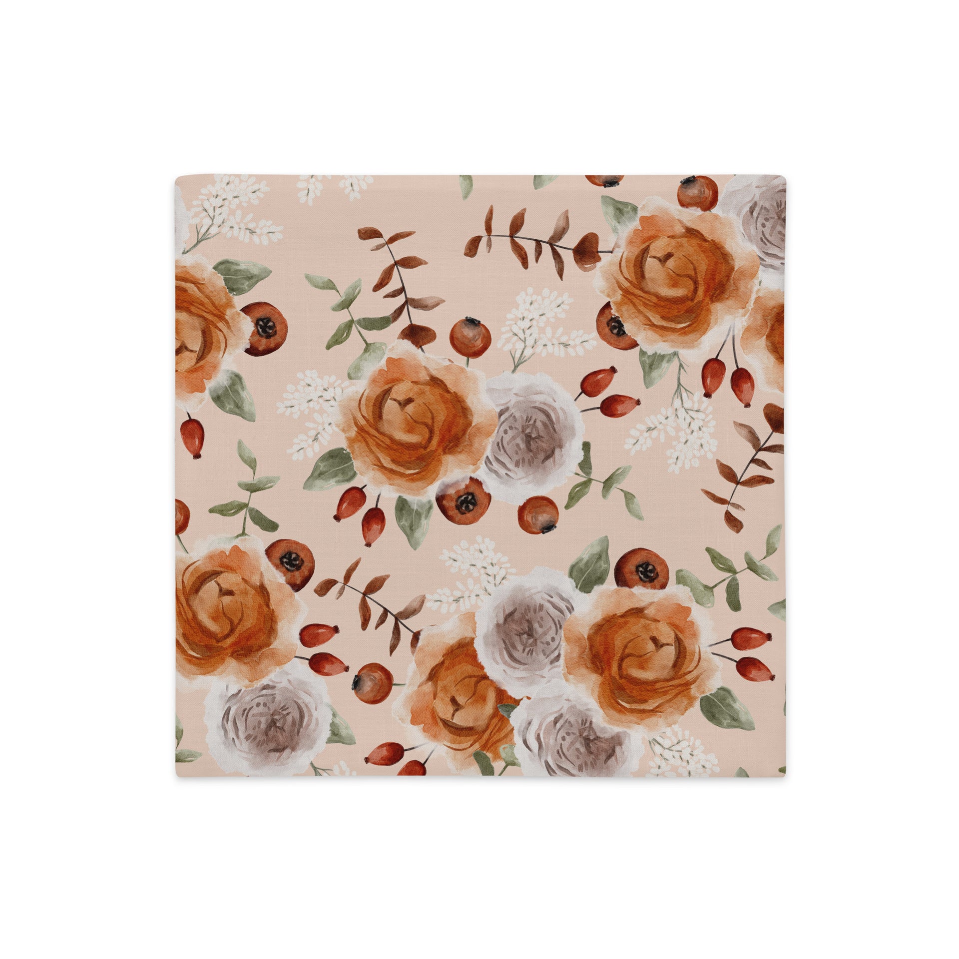 Rusted Oakwood Floral | Reversible Throw Pillow Cover