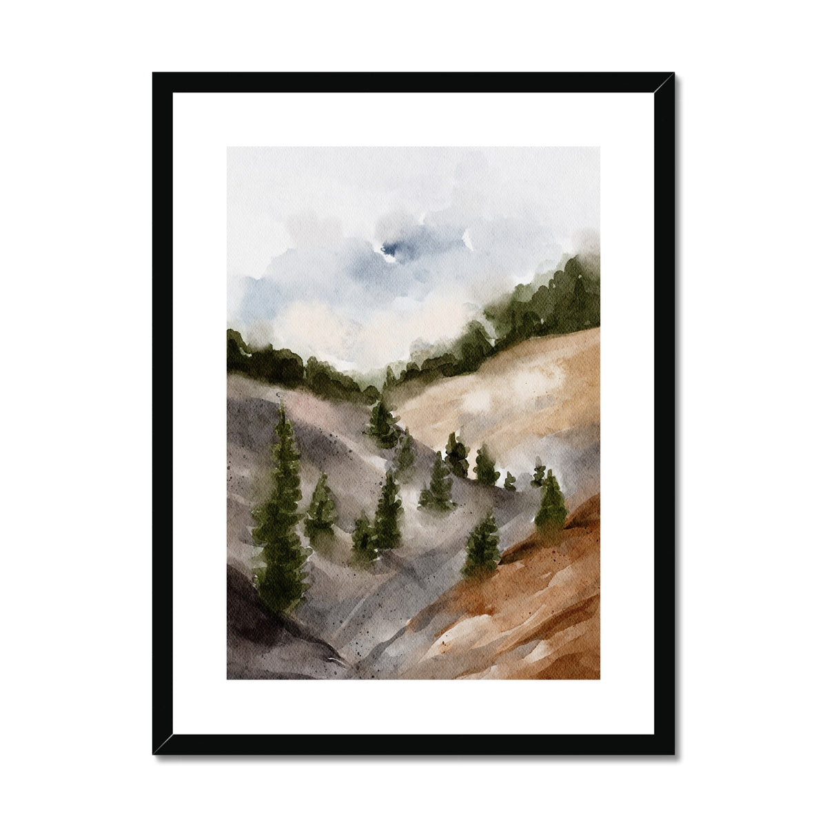 Misty Foothills | Framed & Matted Print